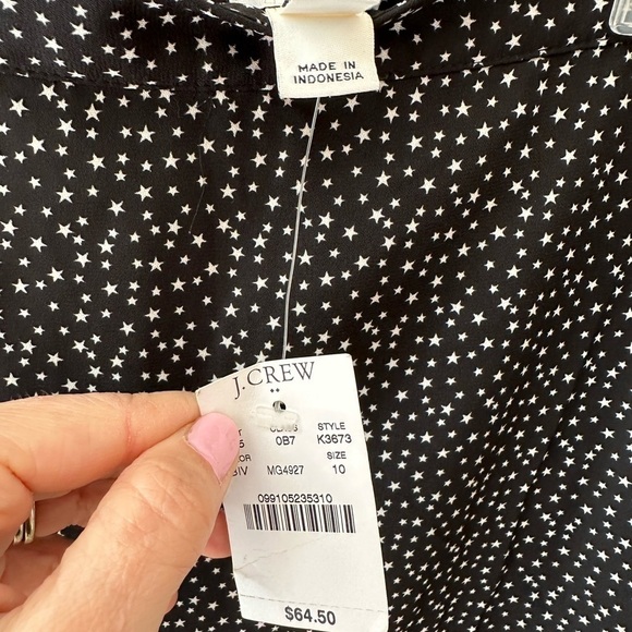 J Crew dainty black and white star pattern skirt NWT size 10 - Picture 2 of 6